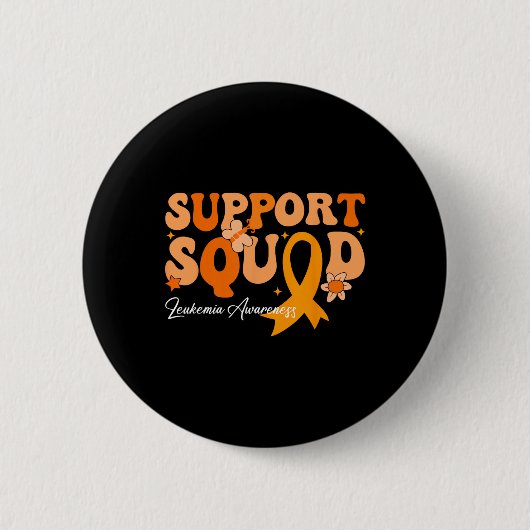 Steun Team Oranje Lint Leukemie Bloedkanker Ronde Button 5,7 Cm (Voorkant)