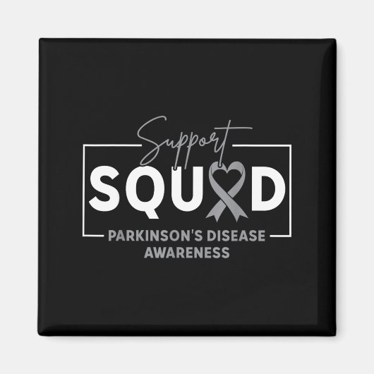 Steun Team Parkinson Bewustzijn Grijs Magneet (Voorkant)