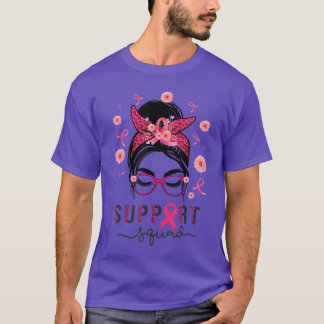 Steun Team Rommelige Knot Roze Krijger Bewustzijn  T-shirt