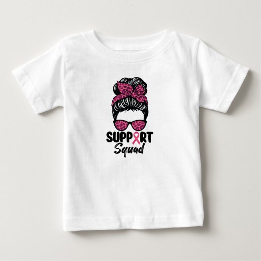 Steun Team Rommelige Knot Roze Krijger Borstkanker (Voorkant)