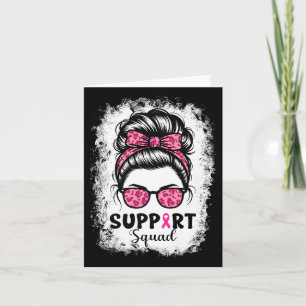Steun Team Rommelige Knot Roze Krijger Borstkanker Kaart