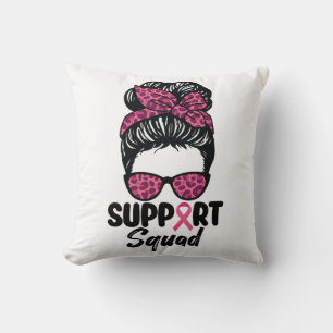 Steun Team Rommelige Knot Roze Krijger Borstkanker Kussen