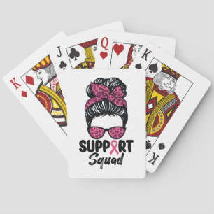 Steun Team Rommelige Knot Roze Krijger Borstkanker Pokerkaarten