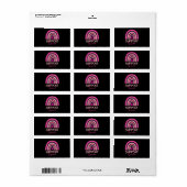 Steun Team Roze Regenboog Borstkanker Bewustzijn Etiket (Full Sheet)