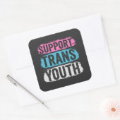Steun Trans Jongeren Geschokt Gendergelijkheid Vierkante Sticker (Envelop)