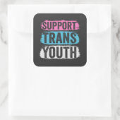 Steun Trans Jongeren Geschokt Gendergelijkheid Vierkante Sticker (Tas)