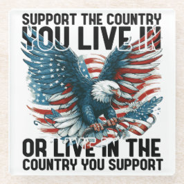 Steun uw land glazen onderzetter