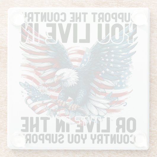 Steun uw land glazen onderzetter (Achterkant)