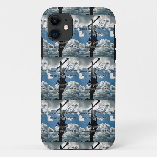 Steun uw Lineman Case-Mate iPhone Case (Achterkant)