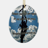 Steun uw Lineman Keramisch Ornament (Rechts)