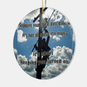 Steun uw Lineman Keramisch Ornament (Links)