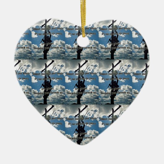 Steun uw Lineman Keramisch Ornament (Voorkant)