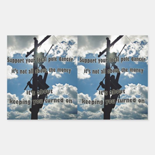 Steun uw Lineman Rechthoekige Sticker (Voorkant)