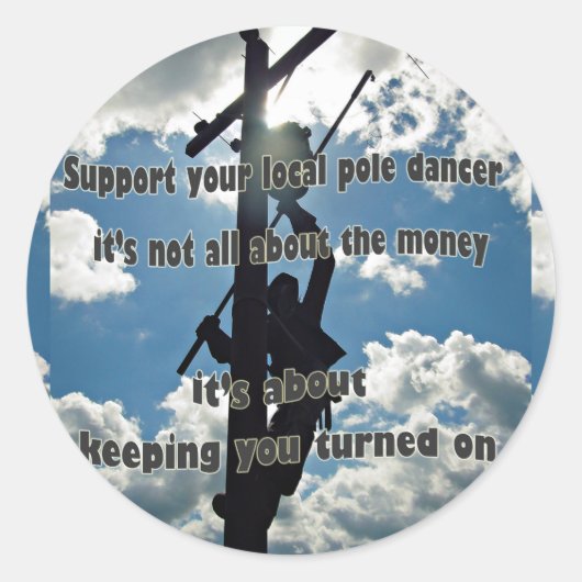 Steun uw Lineman Ronde Sticker (Voorkant)