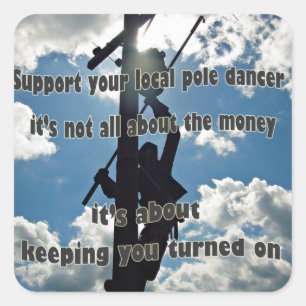 Steun uw Lineman Vierkante Sticker