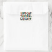 Steun uw lokaal bibliotheekvierkant vierkante sticker (Tas)