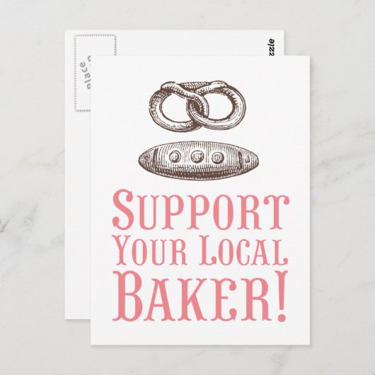 Steun uw lokale bakker Briefkaart (Voorkant / Achterkant)