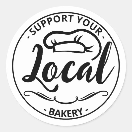 Steun uw lokale bakkerij ronde sticker (Voorkant)