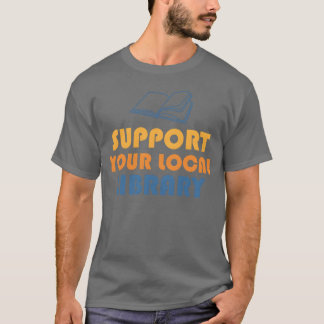 Steun uw lokale bibliotheek 70s cadeau t-shirt