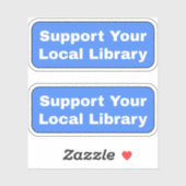 Steun uw lokale bibliotheek - blauw sticker (Vel)