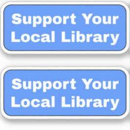 Steun uw lokale bibliotheek - blauw sticker