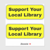 Steun uw lokale bibliotheek - Geel Sticker (Vel)
