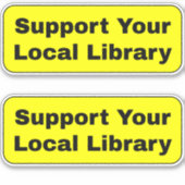 Steun uw lokale bibliotheek - Geel Sticker (Voorkant)
