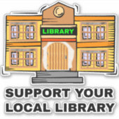 Steun uw lokale bibliotheek - Openbare bibliotheek Sticker (Voorkant)