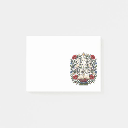 Steun uw lokale bibliotheek post-it® notes (Voorkant)