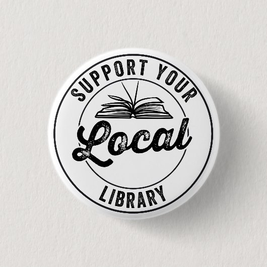 steun uw lokale bibliotheek ronde button 3,2 cm (Voorkant)