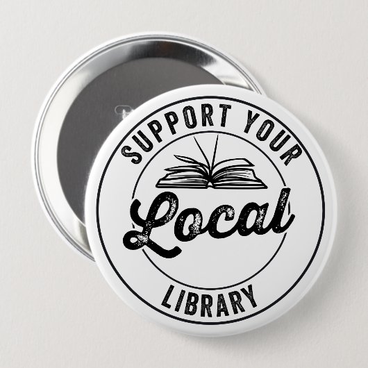 steun uw lokale bibliotheek ronde button 4,0 cm (Voorkant /achterkant)