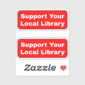Steun uw lokale bibliotheek - Rood Sticker (Vel)