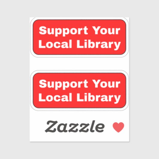 Steun uw lokale bibliotheek - Rood Sticker (Vel)