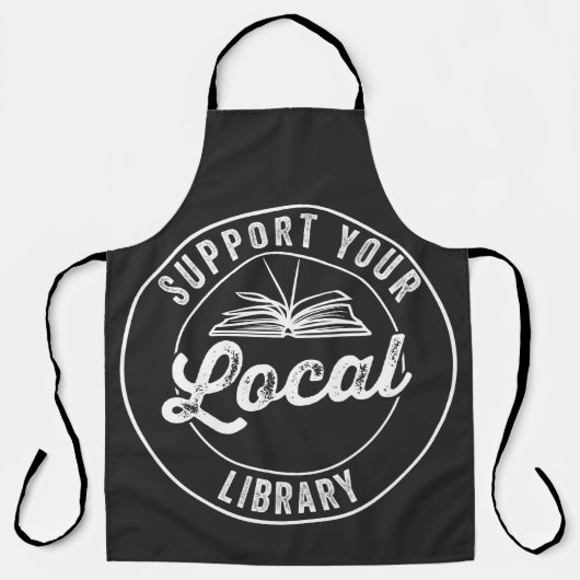 steun uw lokale bibliotheek schort (Voorkant)