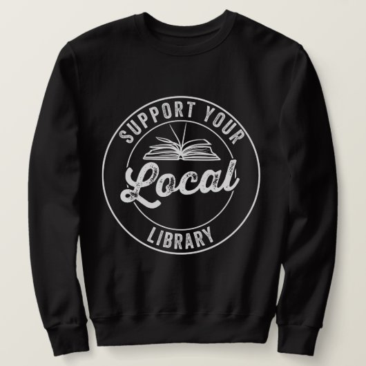 steun uw lokale bibliotheek trui (Design voorkant)