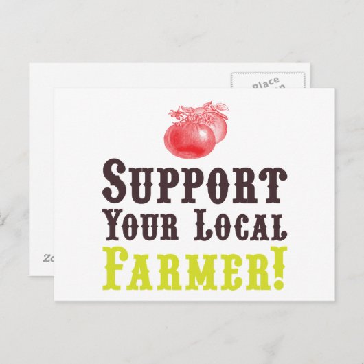Steun uw lokale boer! Briefkaart (Voorkant / Achterkant)