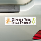 Steun uw lokale boer! Bumpersticker (Op auto)