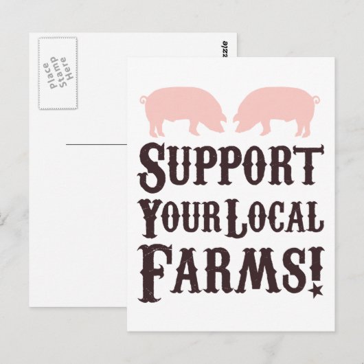 Steun uw lokale Boerderijen! Briefkaart (Voorkant / Achterkant)