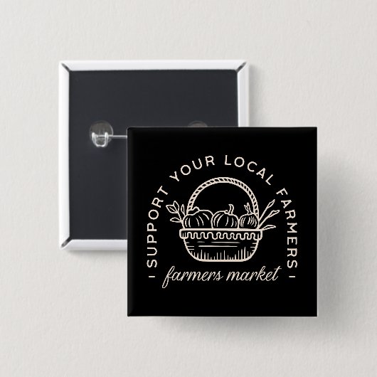 Steun uw lokale boeren vierkante button 5,1 cm (Voorkant /achterkant)