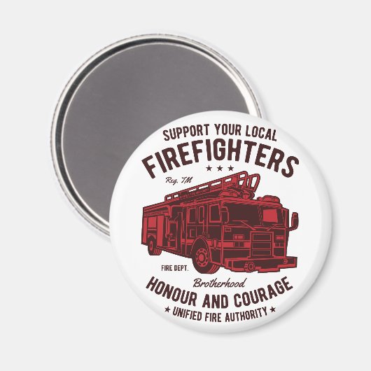Steun uw lokale Brandweerders Magneet (Voorkant / Achterkant)