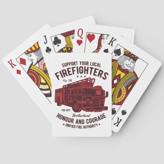 Steun uw lokale Brandweerders Pokerkaarten (Achterkant)