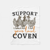 Steun uw lokale Coven Funny Boerderij Witch Chicke Fleece Deken (Voorkant)