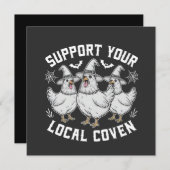 Steun uw lokale Coven Haan Halloween Spooky Aankondiging (Voorkant / Achterkant)