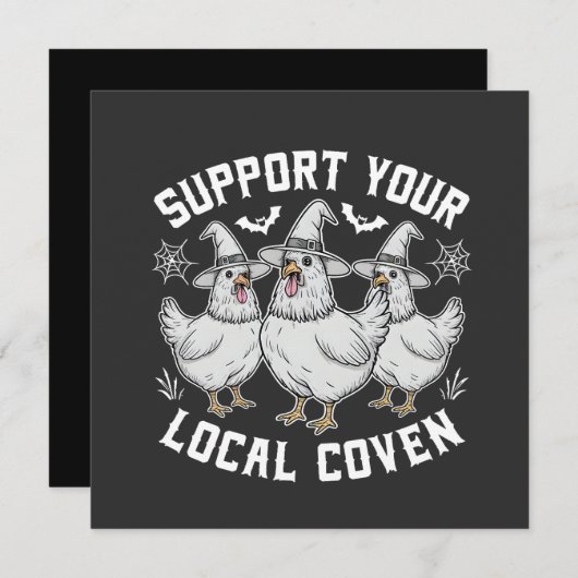 Steun uw lokale Coven Haan Halloween Spooky Aankondiging (Voorkant / Achterkant)