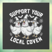 Steun uw lokale Coven Haan Halloween Spooky Raamsticker (Vel 3)