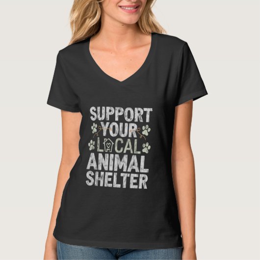 Steun uw lokale dierenasiel Reddingsadvocaat T-shirt (Voorkant)