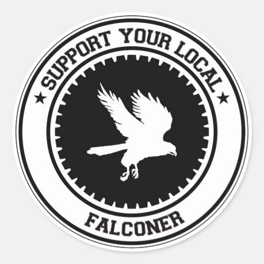Steun uw lokale Falconer Ronde Sticker (Voorkant)