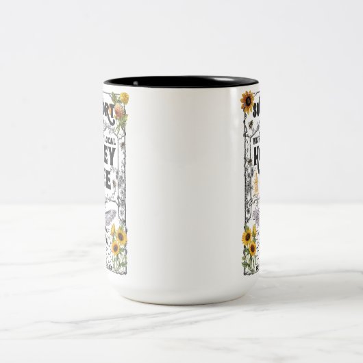 Steun uw lokale honingbijen tweekleurige koffiemok (Center)