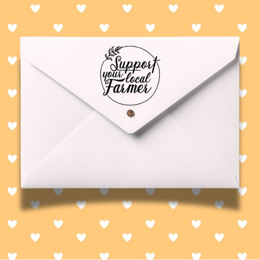 Steun Uw lokale landbouwer Markt Thema Zelfinktende Stempel