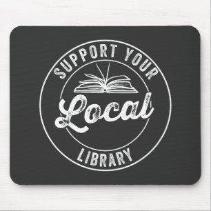 steun uw lokale librarY Square Sticker Muismat